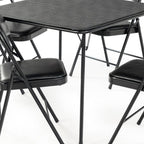34" Black Wood and Iron Folding Square Card Table