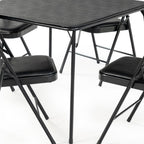 34" Black Wood and Iron Folding Square Card Table