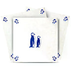 4" x 4" Blue Vinyl Arabesque Peel And Stick Removable Tiles