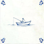 4" x 4" Blue Vinyl Arabesque Peel And Stick Removable Tiles