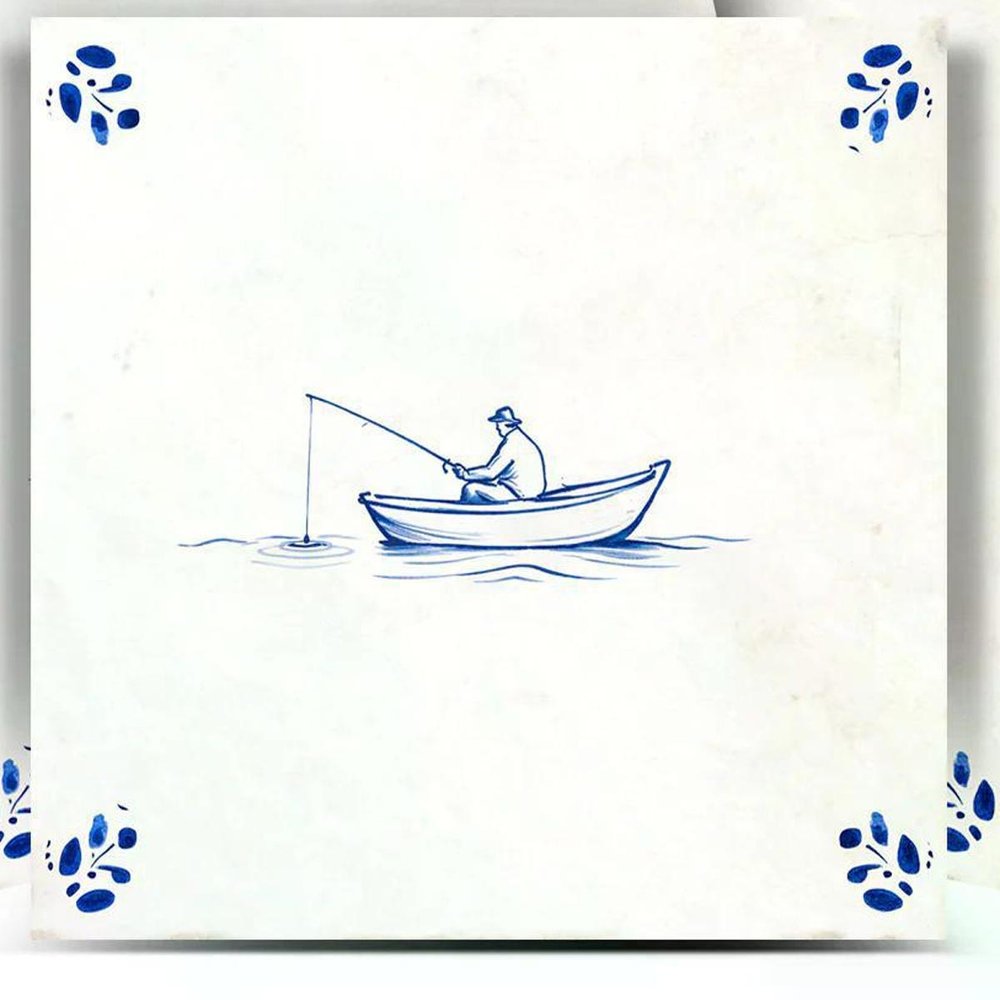 8" x 8" Blue Vinyl Arabesque Peel And Stick Removable Tiles