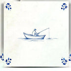 8" x 8" Blue Vinyl Arabesque Peel And Stick Removable Tiles