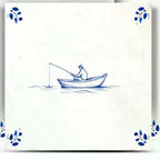 12" x 12" Blue Vinyl Arabesque Peel And Stick Removable Tiles