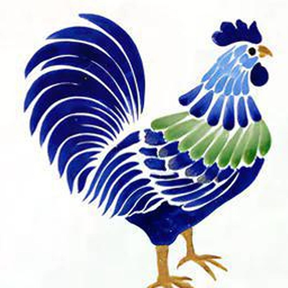 4" x 4" Blue Vinyl Arabesque Peel And Stick Removable Tiles