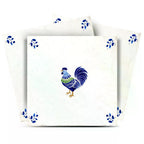 4" x 4" Blue Vinyl Arabesque Peel And Stick Removable Tiles