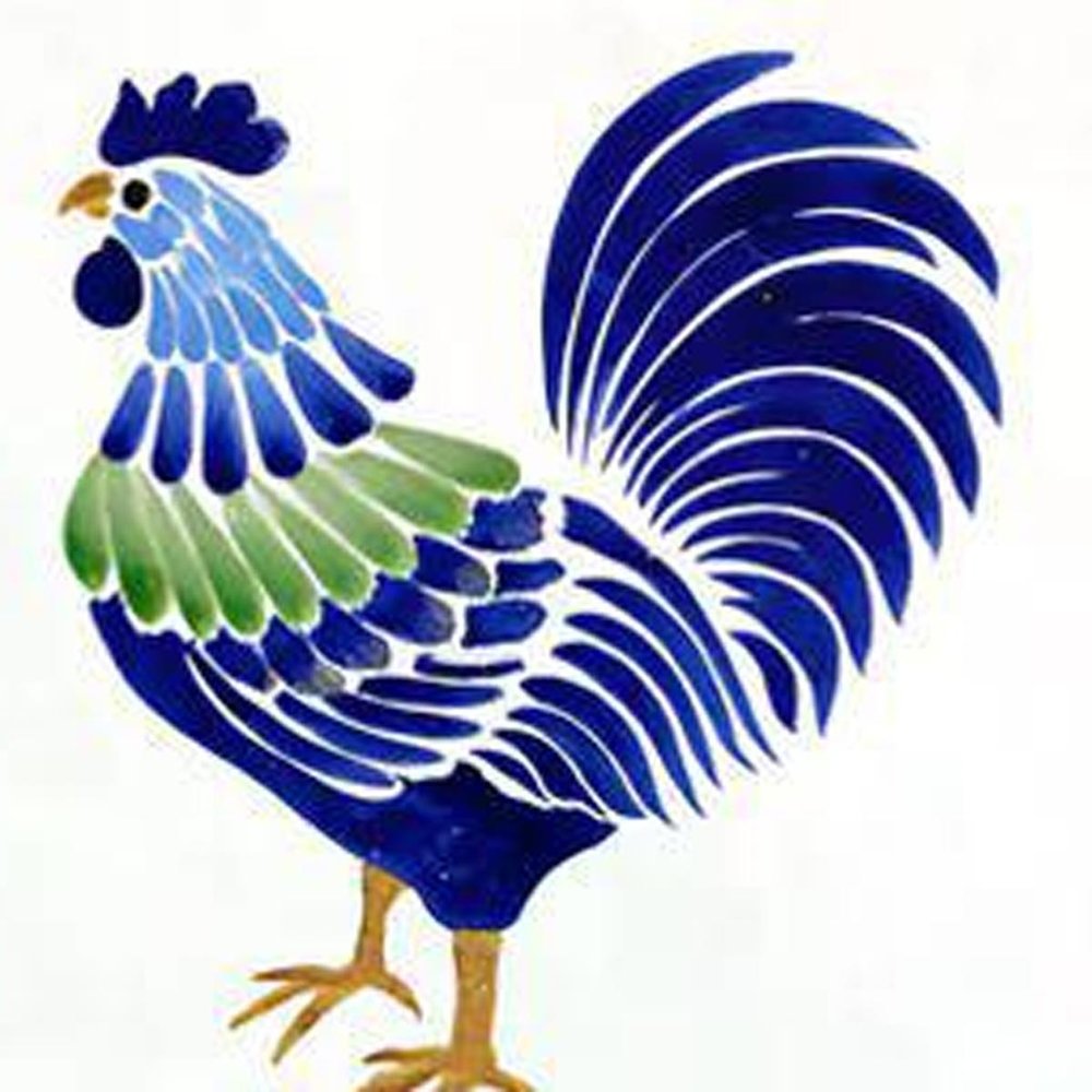6" x 6" Blue Vinyl Arabesque Peel And Stick Removable Tiles