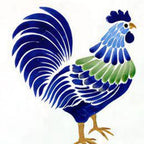 6" x 6" Blue Vinyl Arabesque Peel And Stick Removable Tiles