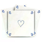7" x 7" Blue Vinyl Arabesque Peel And Stick Removable Tiles
