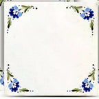 4" x 4" Blue Vinyl Arabesque Peel And Stick Removable Tiles