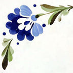 4" x 4" Blue Vinyl Arabesque Peel And Stick Removable Tiles