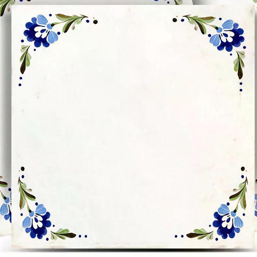 8" x 8" Blue Vinyl Arabesque Peel And Stick Removable Tiles
