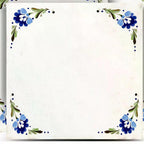 8" x 8" Blue Vinyl Arabesque Peel And Stick Removable Tiles
