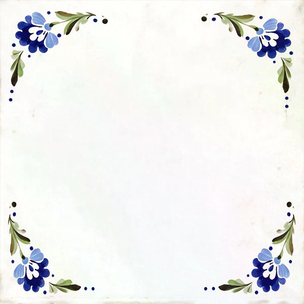 12" x 12" Blue Vinyl Arabesque Peel And Stick Removable Tiles
