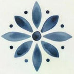 4" x 4" Blue Vinyl Arabesque Peel And Stick Removable Tiles