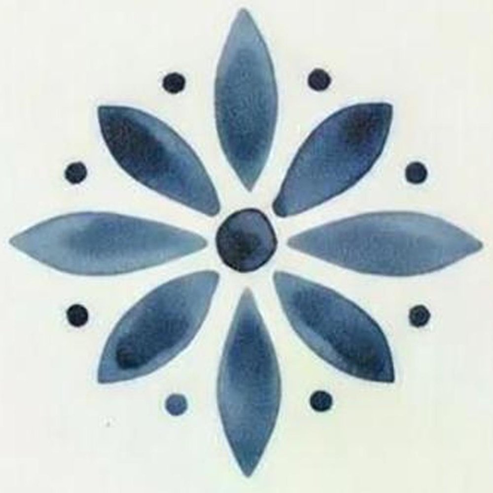 12" x 12" Blue Vinyl Arabesque Peel And Stick Removable Tiles