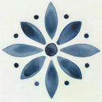 12" x 12" Blue Vinyl Arabesque Peel And Stick Removable Tiles