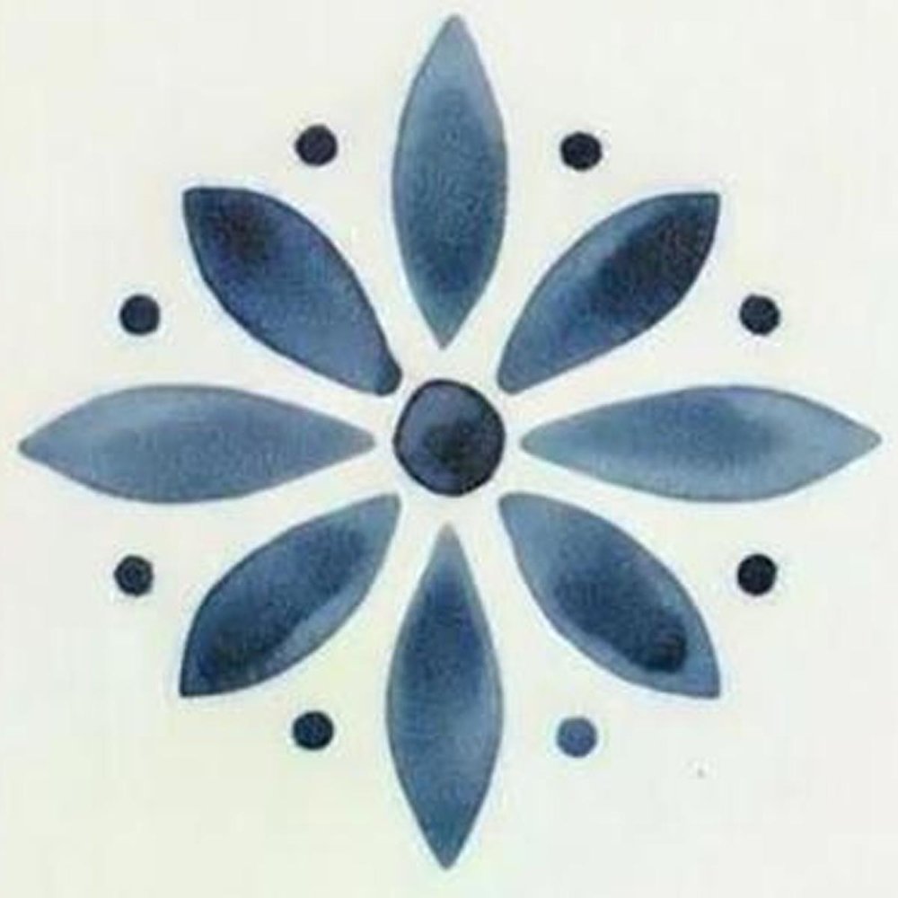 12" x 12" Blue Vinyl Arabesque Peel And Stick Removable Tiles