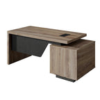 71" Walnut Wood Pedestal Executive Desk With Two Drawers