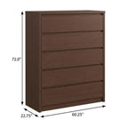 72" Coffee Solid Wood Four Door Three Drawer Combo Dresser