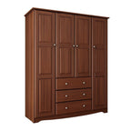 72" Coffee Solid Wood Four Door Three Drawer Combo Dresser