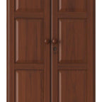 72" Coffee Solid Wood Two Door Single Drawer Combo Dresser