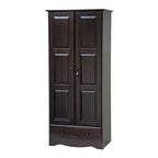 72" Coffee Solid Wood Two Door Single Drawer Combo Dresser