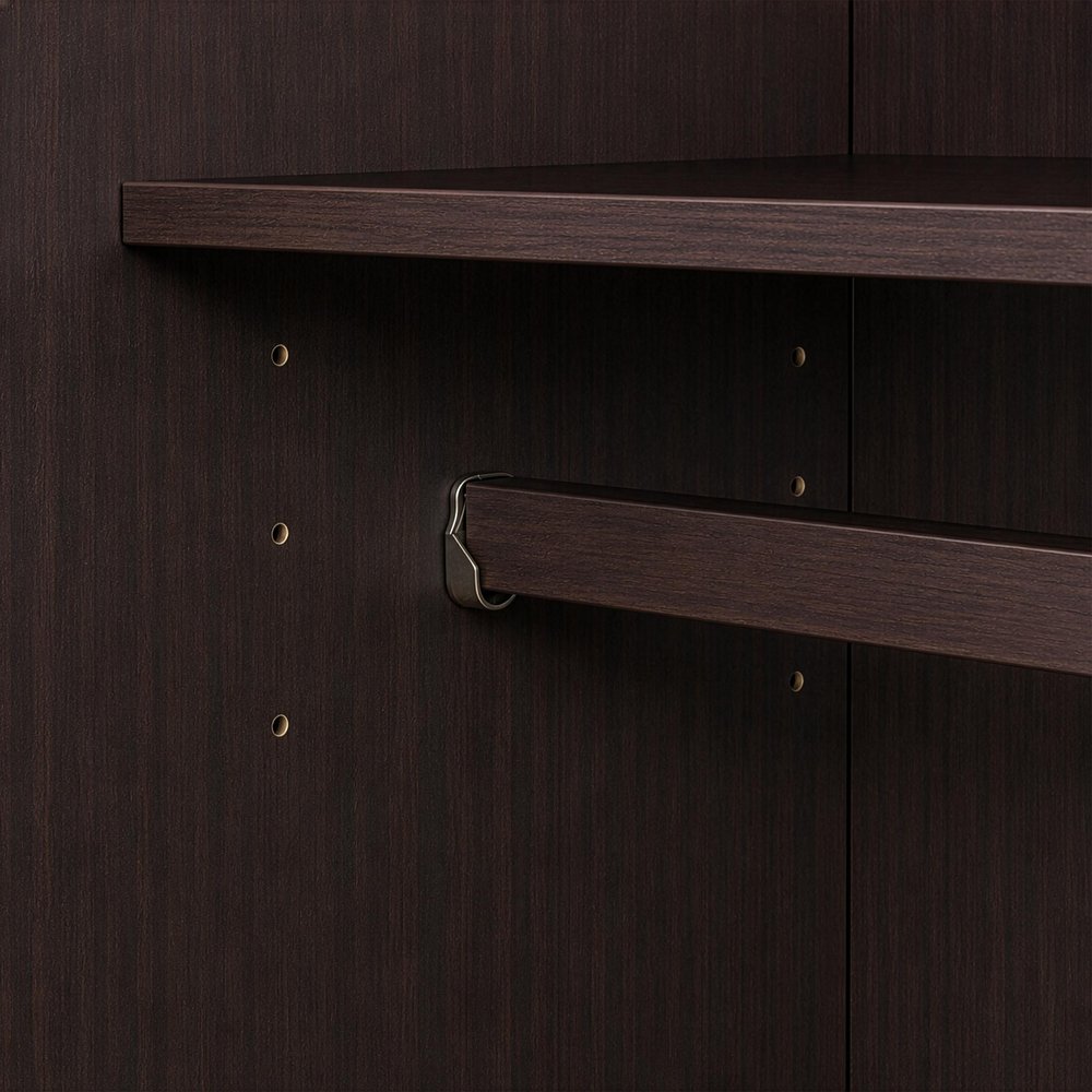 72" Coffee Solid Wood Two Door Single Drawer Combo Dresser