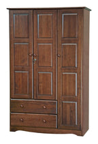 72" Coffee Solid Wood Three Door Two Drawer Combo Dresser