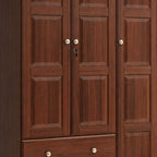 72" Coffee Solid Wood Three Door Two Drawer Combo Dresser