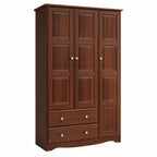 72" Coffee Solid Wood Three Door Two Drawer Combo Dresser