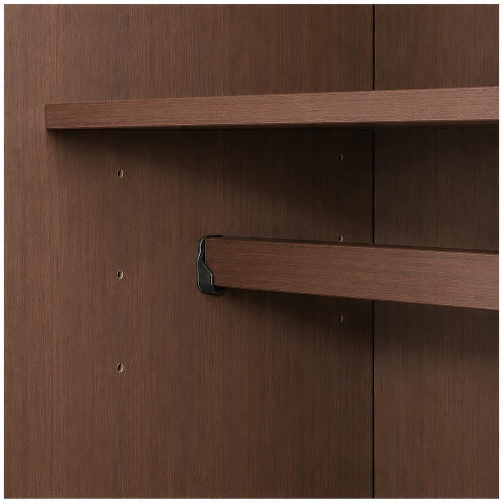 72" Coffee Solid Wood Three Door Two Drawer Combo Dresser