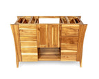 48" Light Brown Solid Wood Freestanding Double Door Bathroom Vanity And Six Drawers