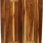 24" Light Brown Solid Wood Freestanding Double Door Bathroom Vanity