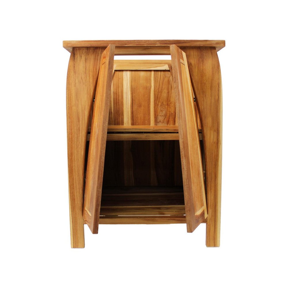 24" Light Brown Solid Wood Freestanding Double Door Bathroom Vanity
