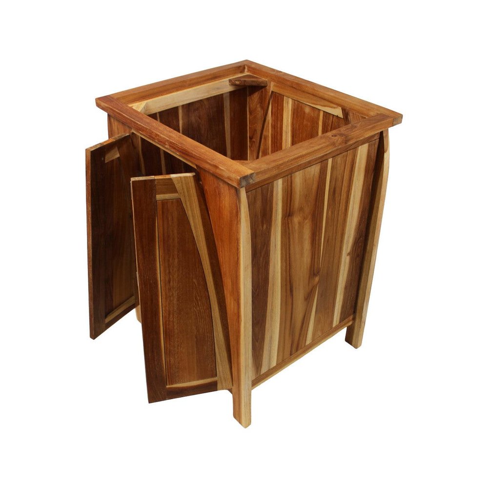24" Light Brown Solid Wood Freestanding Double Door Bathroom Vanity