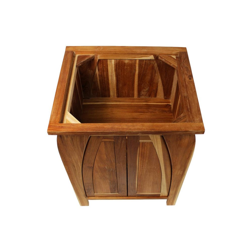 24" Light Brown Solid Wood Freestanding Double Door Bathroom Vanity
