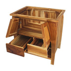 30" Light Brown Solid Wood Freestanding Double Door Bathroom Vanity