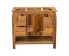 36" Light Brown Solid Wood Freestanding Single Door Bathroom Vanity And Three Drawers
