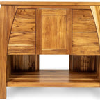 36" Light Brown Solid Wood Freestanding Single Door Bathroom Vanity And Three Drawers
