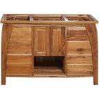 48" Light Brown Solid Wood Freestanding Double Door Bathroom Vanity And Six Drawers
