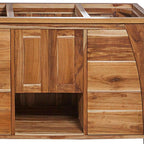 48" Light Brown Solid Wood Freestanding Double Door Bathroom Vanity And Six Drawers