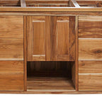 48" Light Brown Solid Wood Freestanding Double Door Bathroom Vanity And Six Drawers