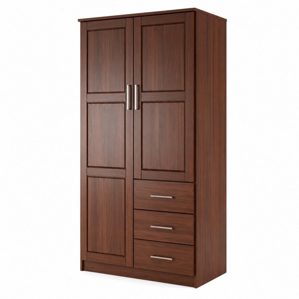 72" Coffee Solid Wood Two Door Three Drawer Combo Dresser