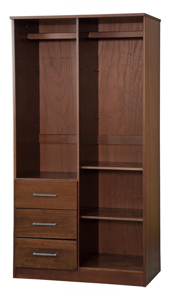72" Coffee Solid Wood Two Door Three Drawer Combo Dresser