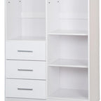 72" Coffee Solid Wood Mirrored Two Door Three Drawer Combo Dresser