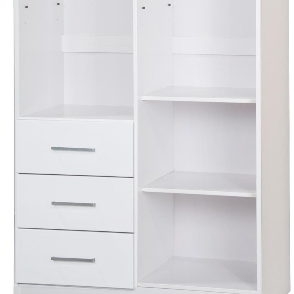 72" Coffee Solid Wood Mirrored Two Door Three Drawer Combo Dresser
