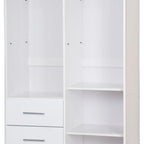 72" Coffee Solid Wood Mirrored Two Door Three Drawer Combo Dresser