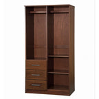 72" Coffee Solid Wood Mirrored Two Door Three Drawer Combo Dresser