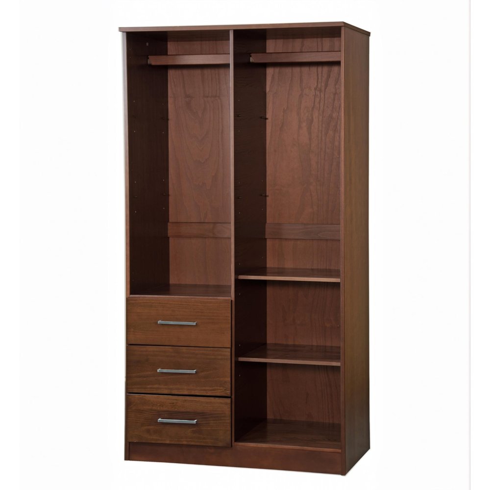 72" Coffee Solid Wood Mirrored Two Door Three Drawer Combo Dresser