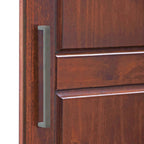 72" Coffee Solid Wood Mirrored Two Door Three Drawer Combo Dresser